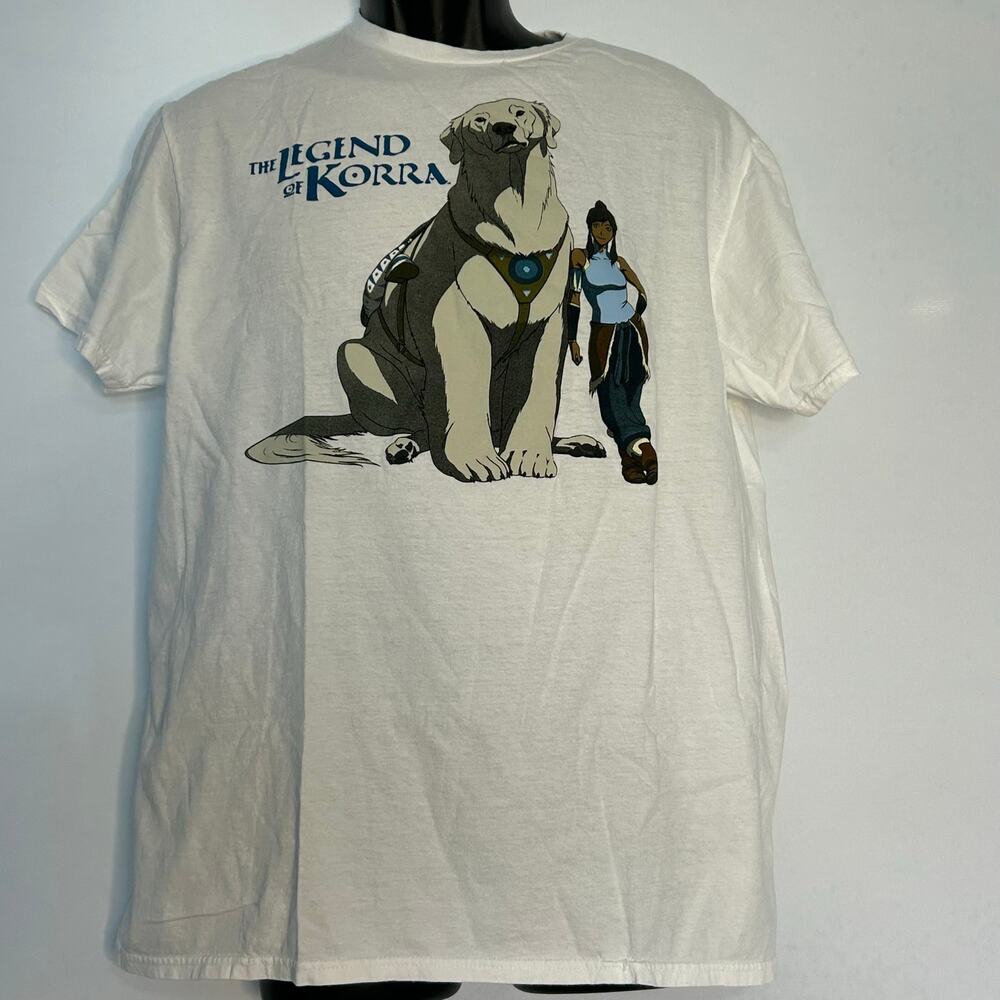The Legend of Korra Naga Graphic T-Shirt Large White Nickelodeon Cotton